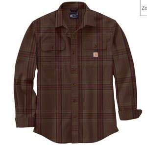 Carhartt Loose Fit Heavyweight Flannel Long-Sleeve Plaid Shirt - Size: L